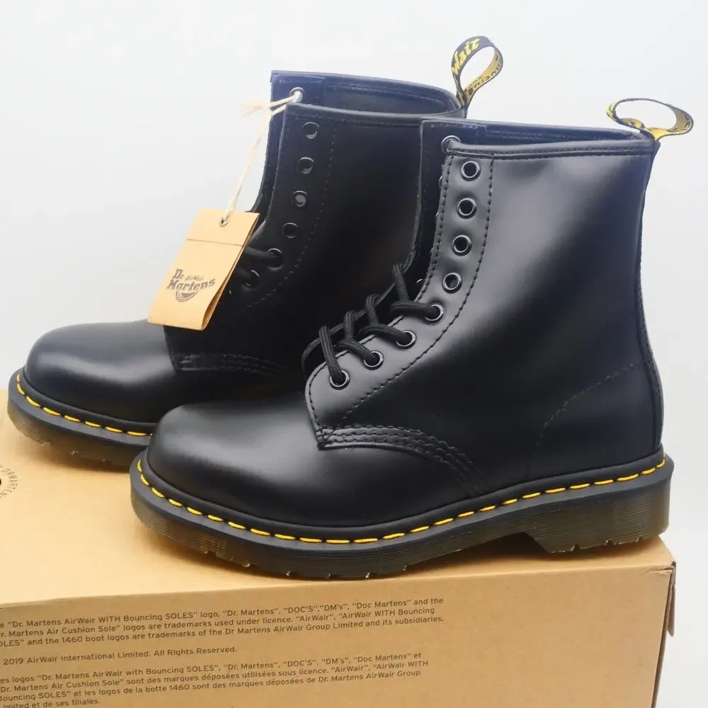 NEW Dr. Martens Women's 8 1460 Smooth Black Leather Combat Boots GrungeCore - Picture 2 of 10